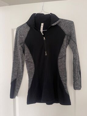 lululemon athletica Black and Gray Half-Zip Pullover
